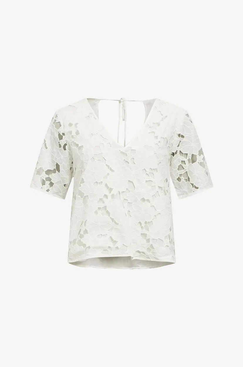 Object Collectors Item Topp objNellie RE S/S V-neck Top 138 - Hvit