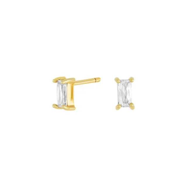 Nordahl Nordahl - 8 karat guld ørestikker med baguette zirkonia - 30428440300