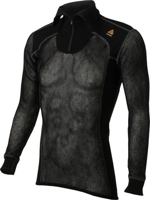 Aclima Aclima WoolNet Polo Shirt with Zip Man Jet Black