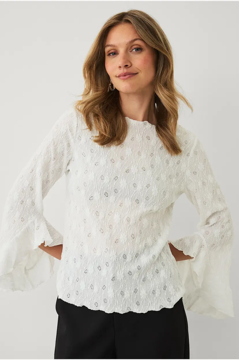 Ellos Collection Topp med volanger - Hvit