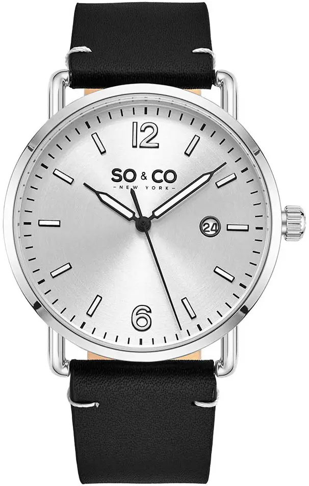 So & Co New York So & Co New York Herreklokke 5511.1 Madison Sølvfarget/Lær Ø38