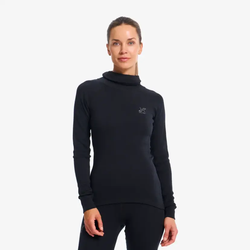 RevolutionRace Route Merino Warm Base Layer Balaclava Top Dame Black