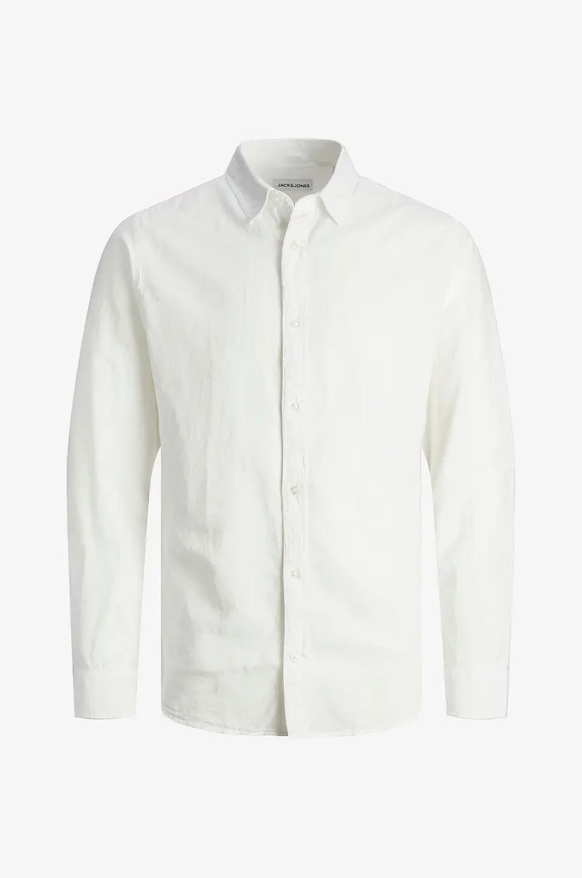 Jack & Jones Junior Skjorte jjeLinen Blend Shirt LS SN Jnr - Hvit