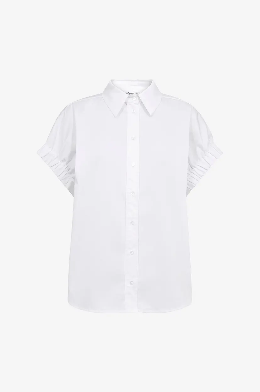 Co'couture Skjorte PoppyCC Elastic Cuff SS Shirt - Hvit