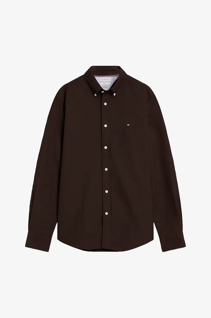 Tommy Hilfiger Skjorte Solid Heritage Oxford RF Shirt - Brun