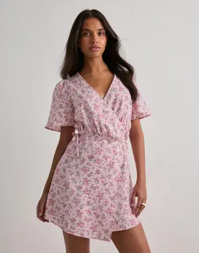 Vero Moda Vero Moda - Rosa - Vmjosie Ss Wrap Short Dress Wvn Ga