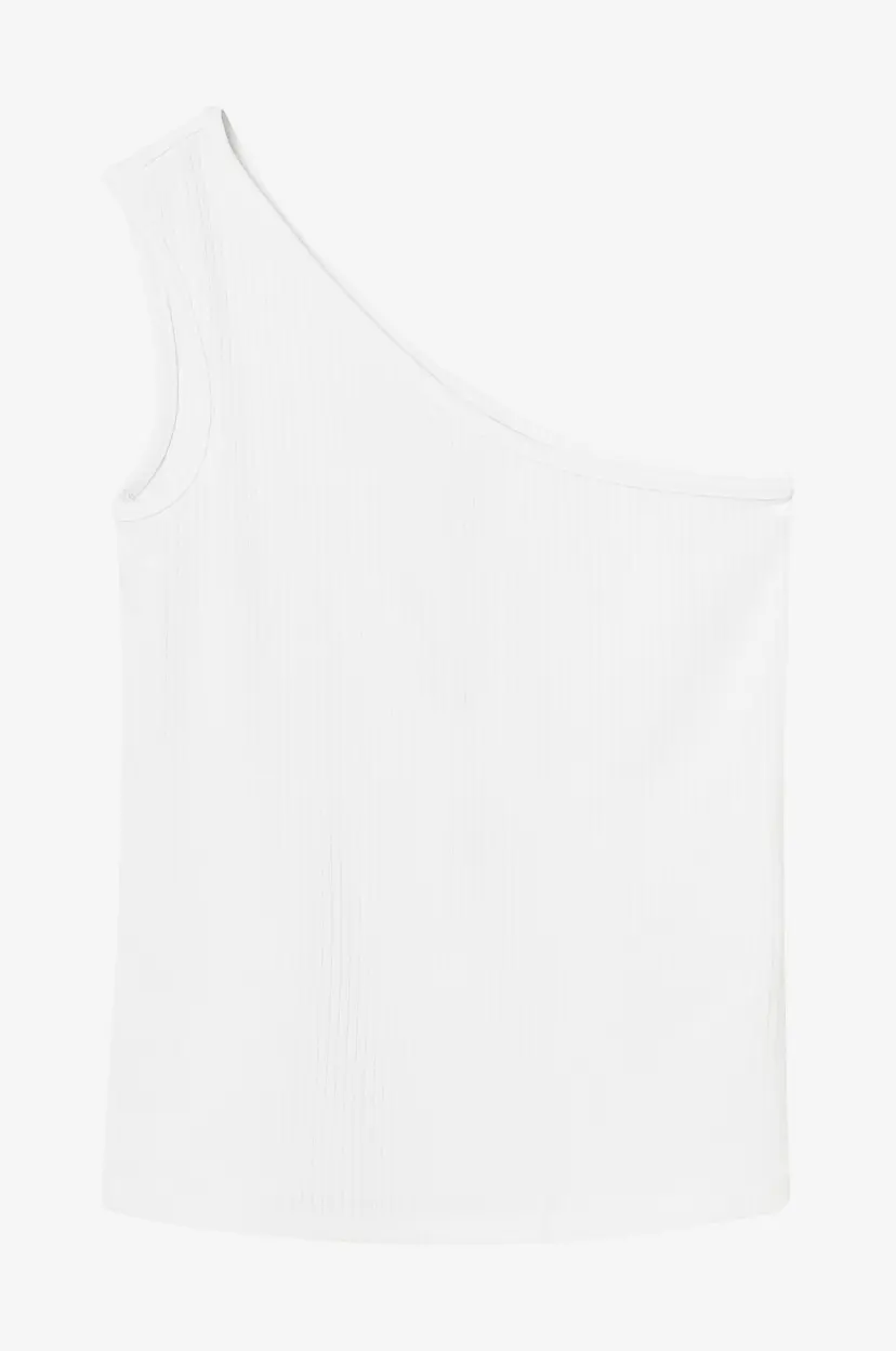 Grunt Topp Gundhil Rib Top - Hvit