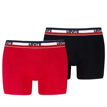 Levi's Levis 2P Sportswear Logo Base Boxer Svart/Rød bomull Large Herre