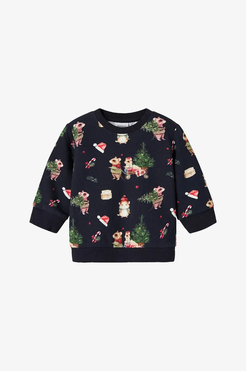 Name it baby Collegegenser Nbnrenu LS Sweat Bru - Blå