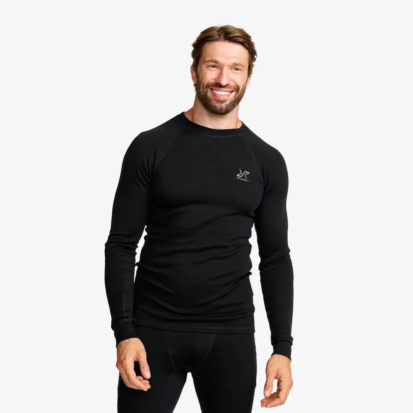 RevolutionRace Route Merino Warm Base Layer Top Herre Black