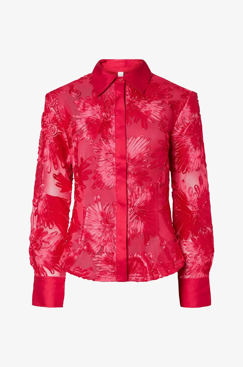 Y.A.S Bluse yasFloree LS Shirt - D2d - Rød
