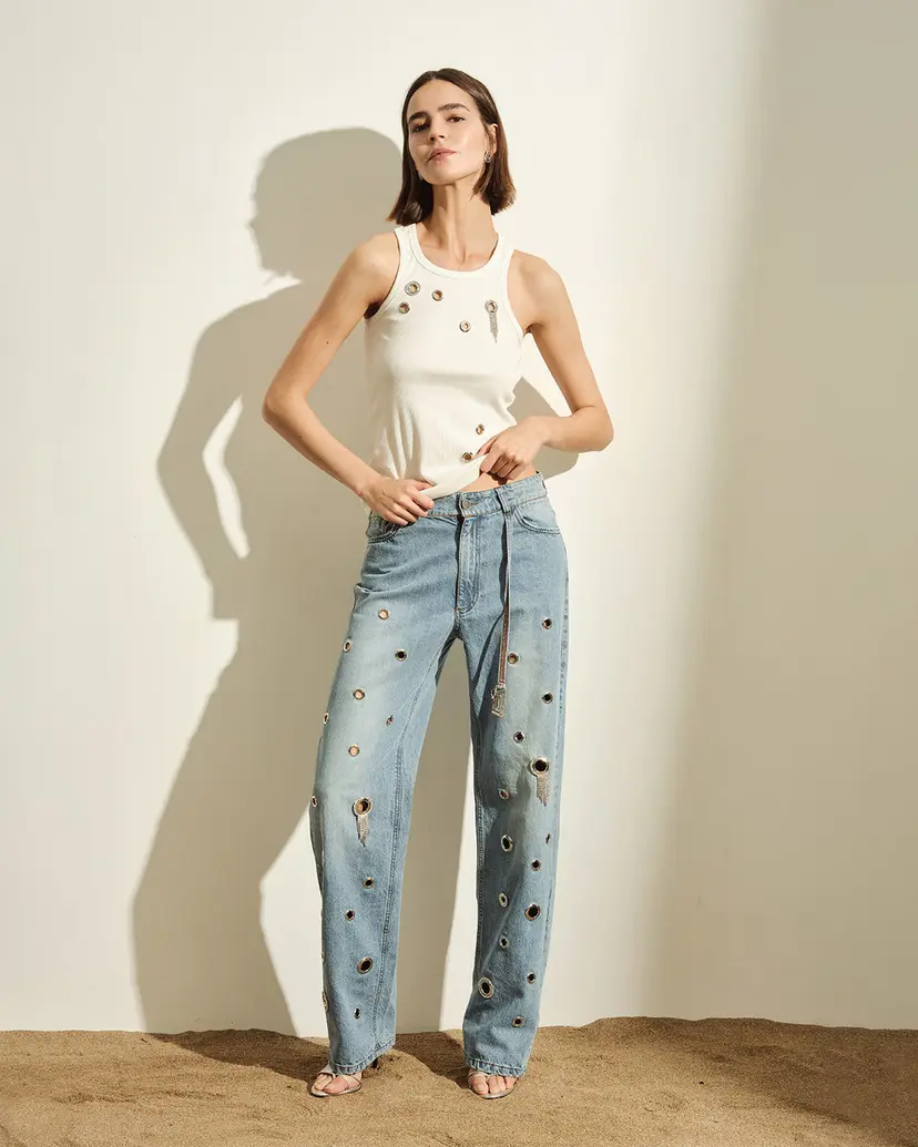 Jijil Jijil JPE26PJ037 Blue Wide leg jeans