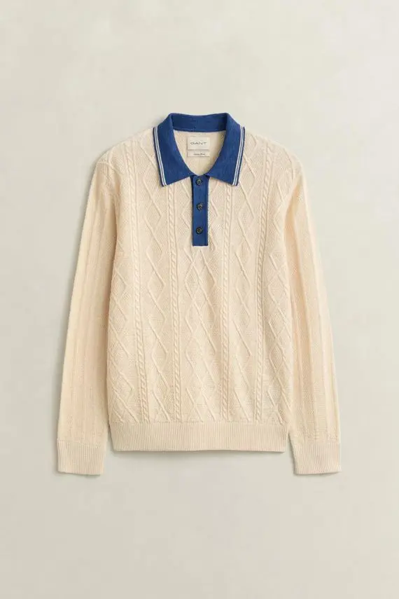 Gant LINEN COTTON SILK BLEND CABLE POLO
