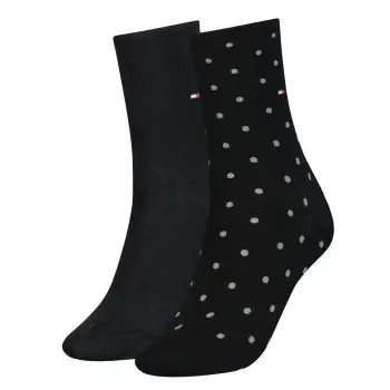 Tommy Hilfiger Tommy Hilfiger Strømper 2P Women Dot Sock Svart Str 39/42 Dame