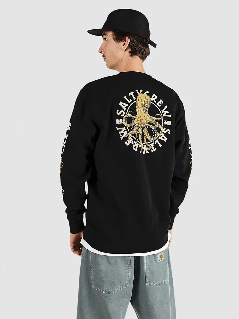 Salty Crew Salty Crew Tentacles Crew Fleecegenser svart