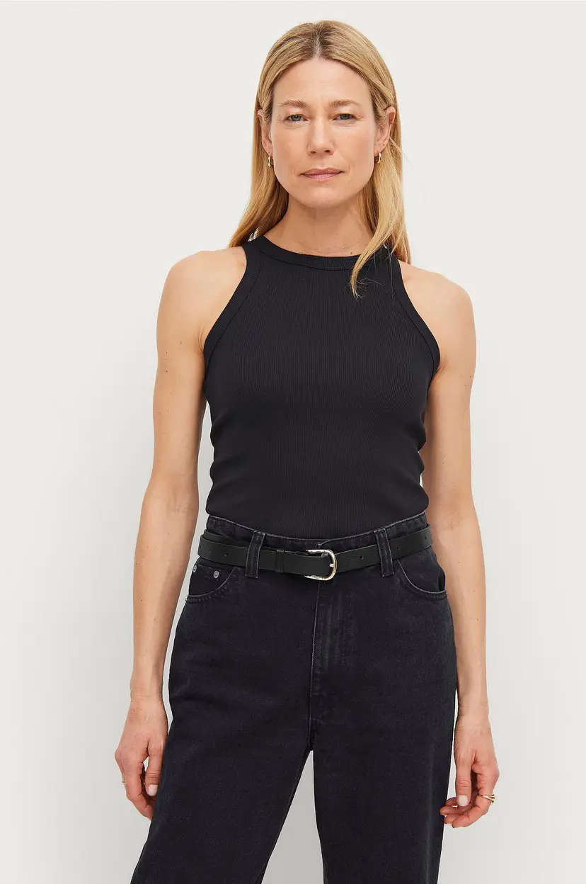 Ellos Collection Ribbet singlet - Svart