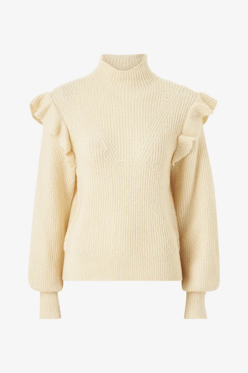 Vila Genser viBooba Frill Pullover - Beige