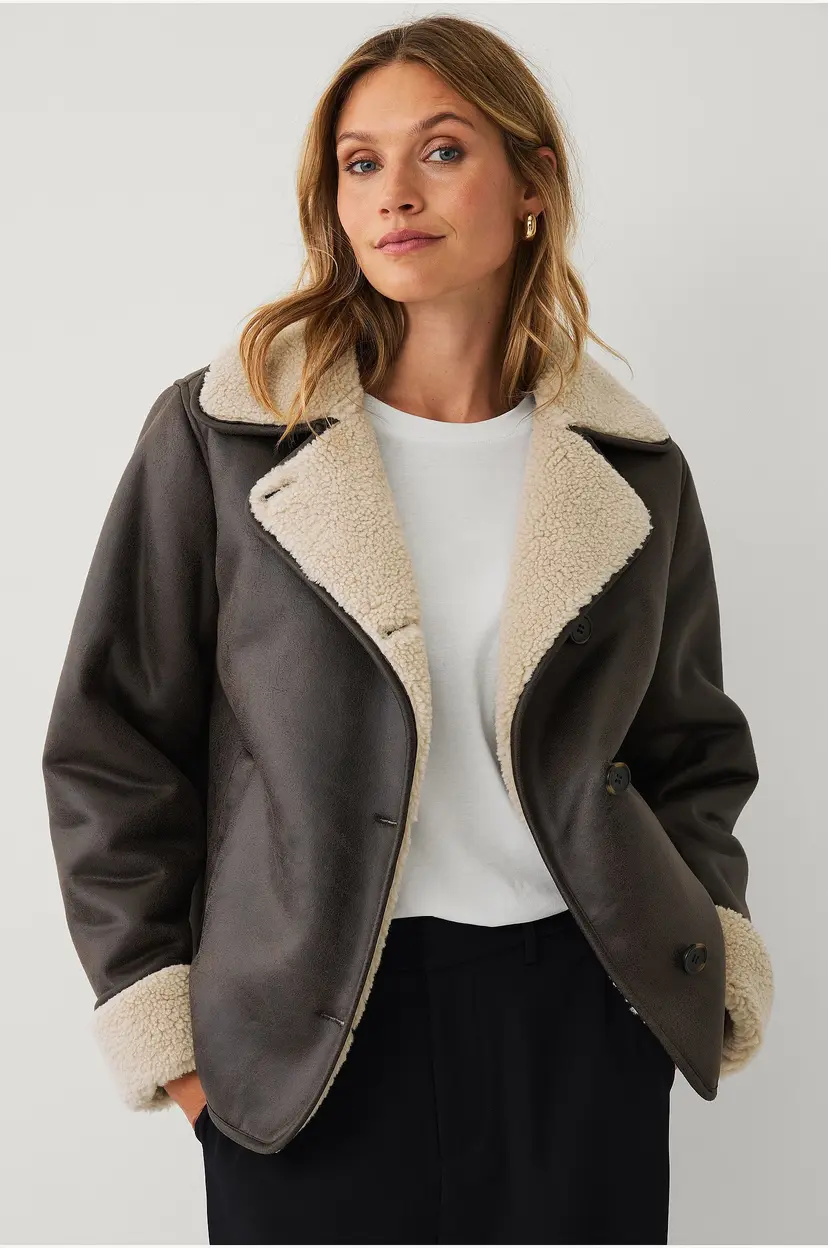 Ellos Collection Shearling-jakke - Brun