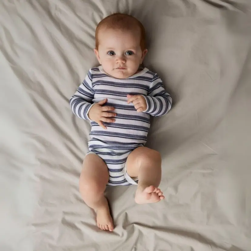 NAME IT Name It - Body Ull Baby Wang Stripe Folkstone Gray/ Snow White