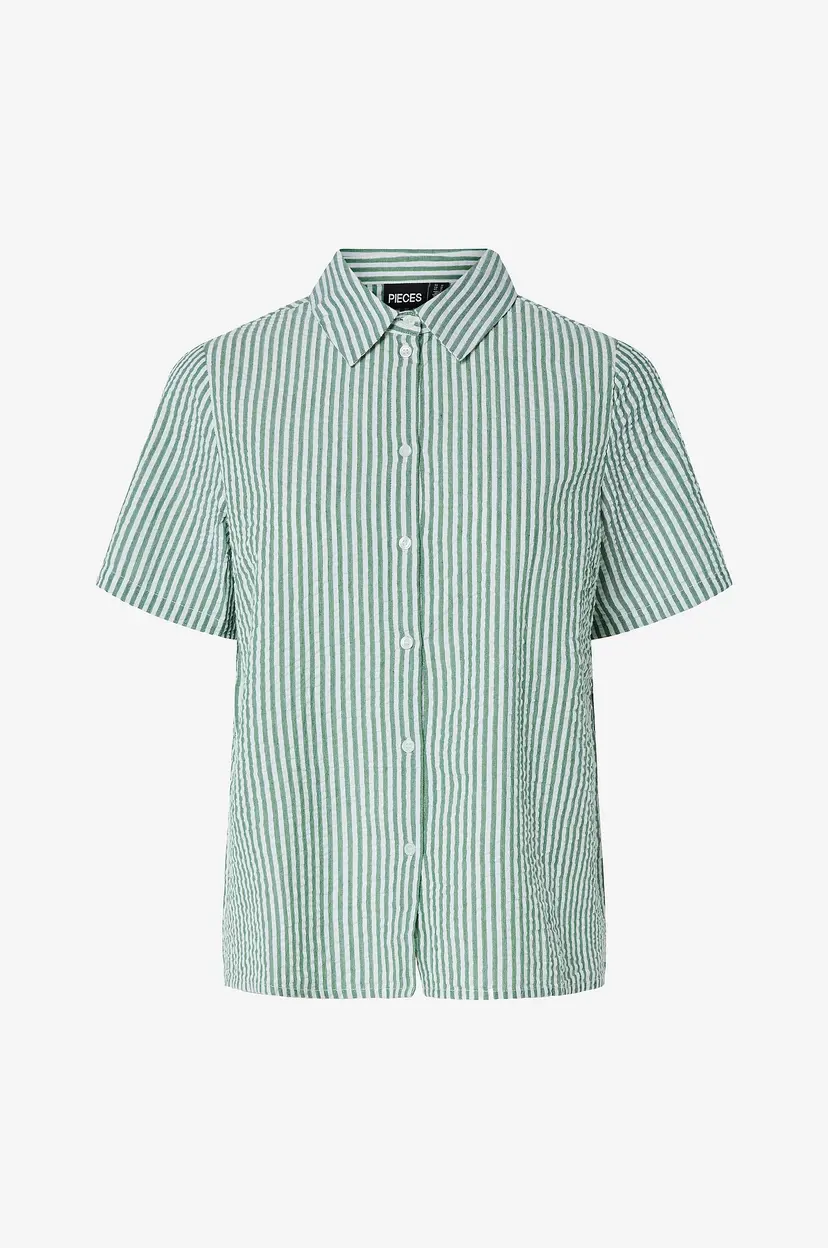 Pieces Bluse pcSally SS Shirt Wvn - Grønn