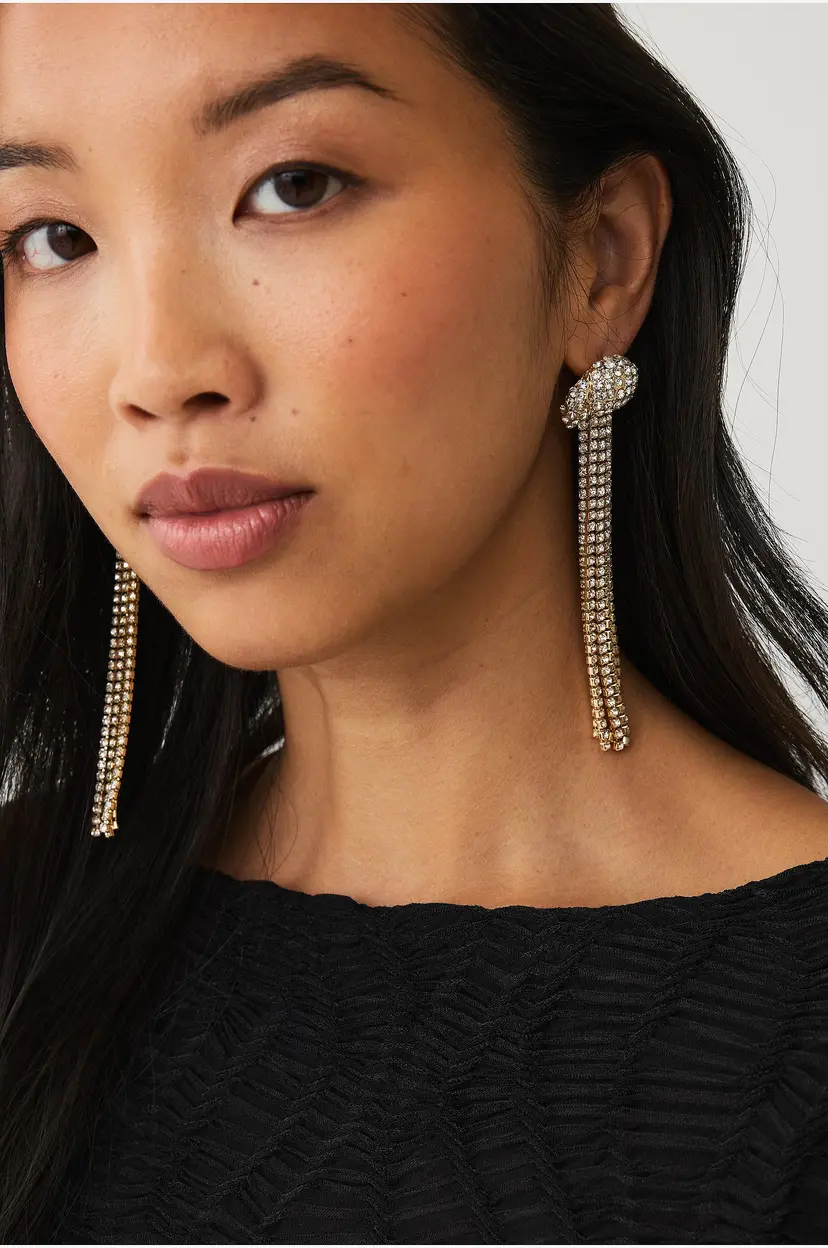Ellos Collection Øreringer med strass - Gull