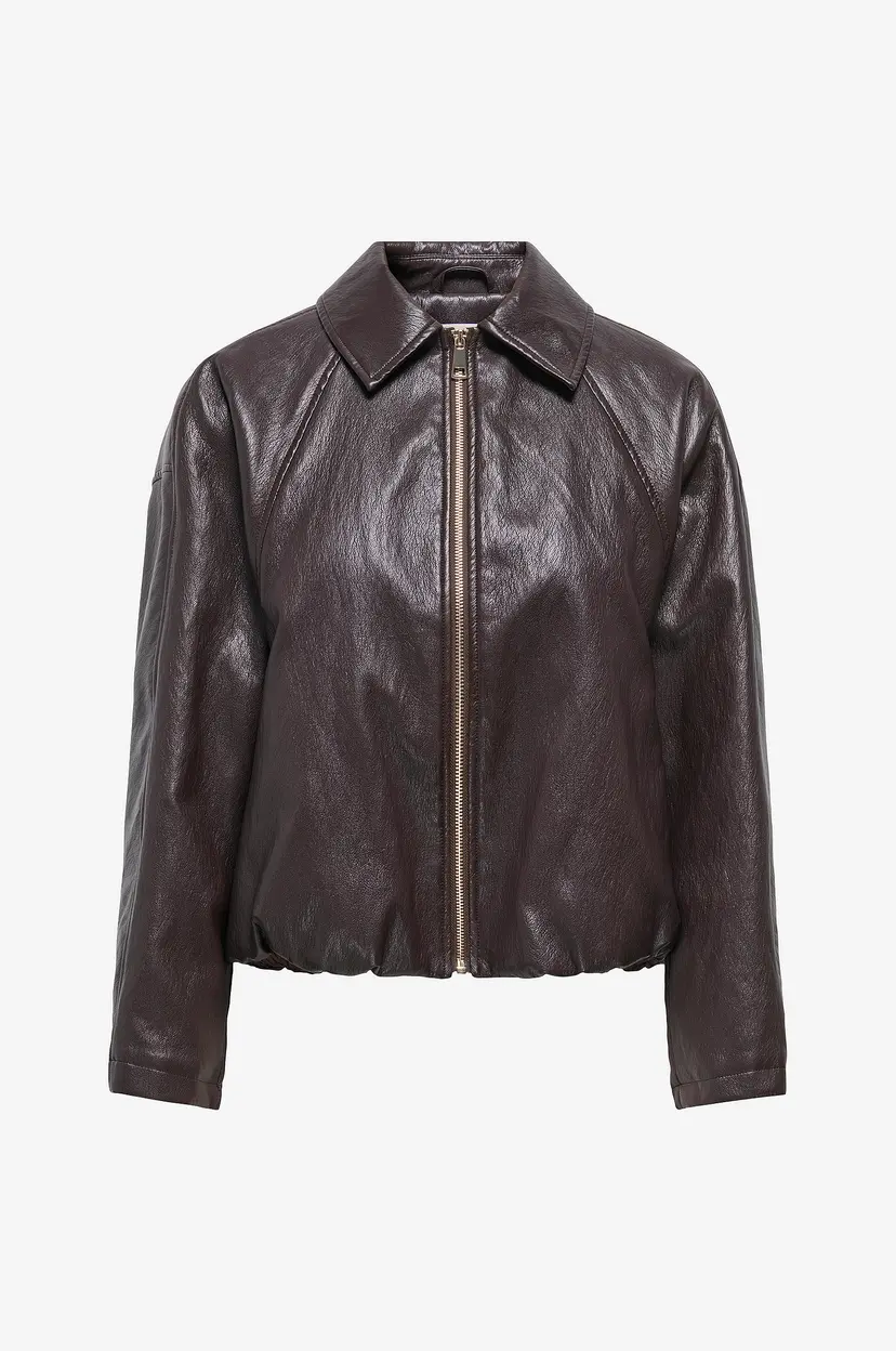 ONLY Bomberjakke Onlmasja Faux Leather Padded Bomber - Brun