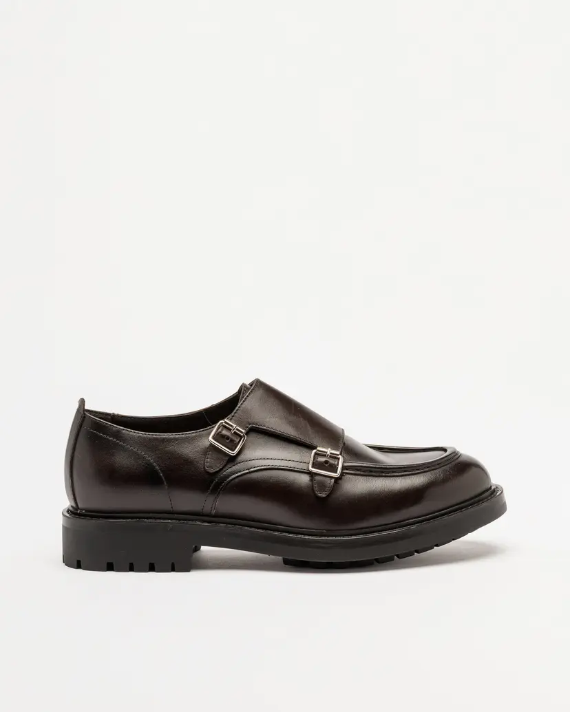 PROF PROF 7837 Brown Monk Strap Shoes