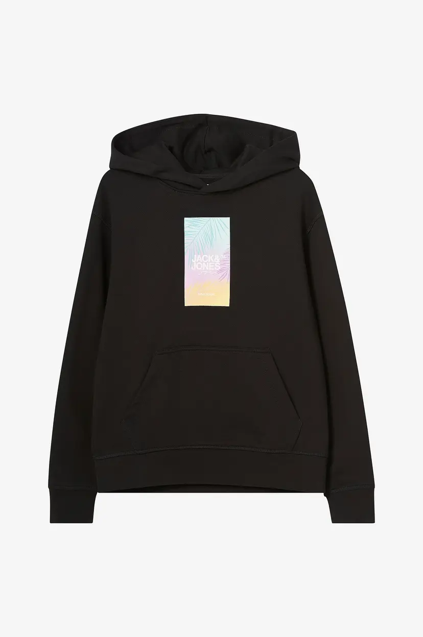 Jack & Jones Junior Hettegenser jorAruba Sunset Branding Sweat Hood - Svart
