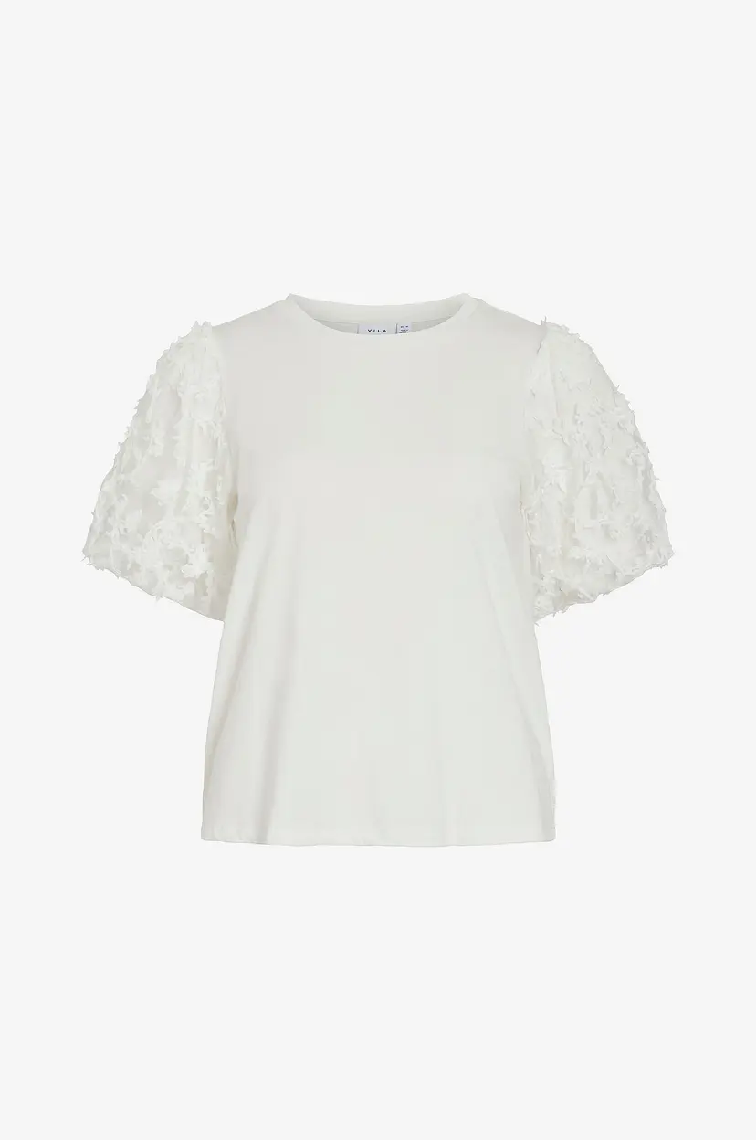 Vila Topp viOnesca O-neck S/S Top - Hvit