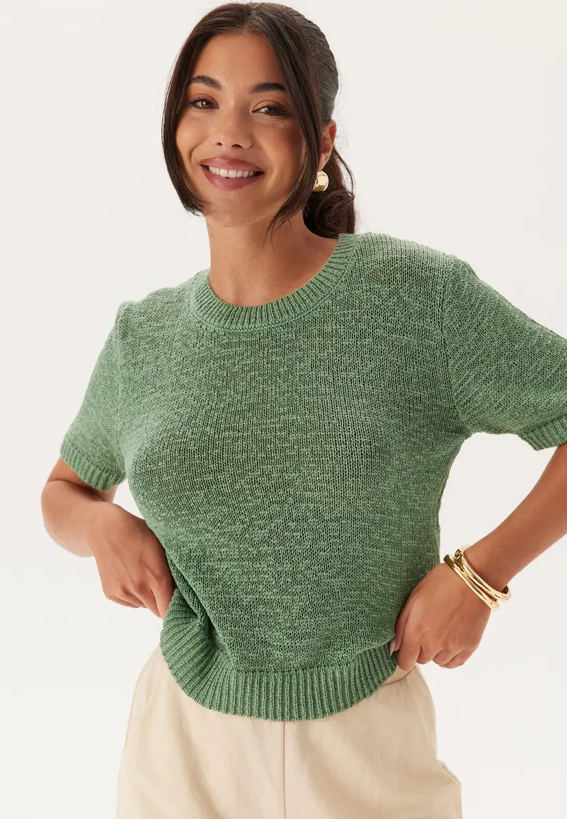 Bubbleroom Knitted Short Sleeve Sweater