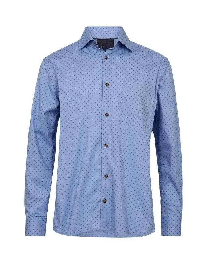 Black Blue Mens knitted shirt l/s