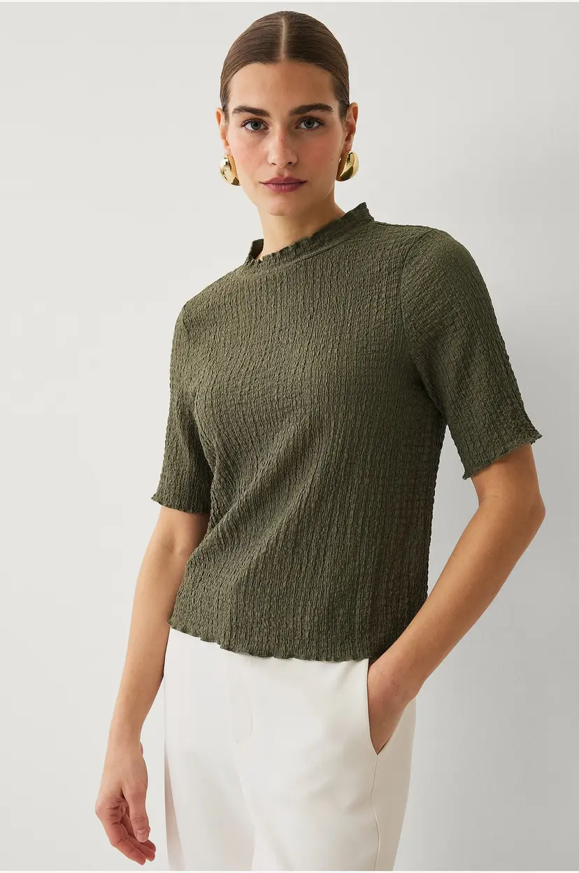 Ellos Collection Rynket topp - Grønn
