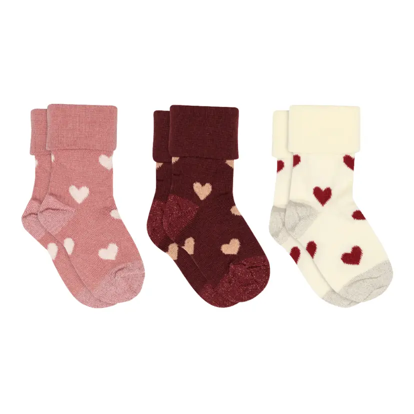MP MP - Sokker i Bomull Amelia 3-pack Vintage Rose