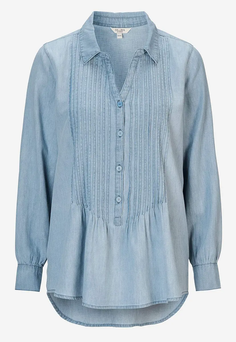 Cellbes of Sweden Denimbluse med sydd folder
