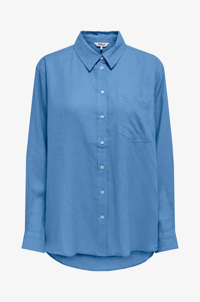 ONLY Skjorte onlTokyo L/S Linen Blend Shirt - Blå
