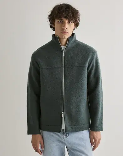 Selected Men Selected Men Slhnealy Ls Knit Full Zip Cardigan Gensere med glidelås Grønn