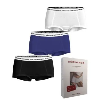 Björn Borg Björn Borg Truser 3P Everyday Cotton Boxer Shorts D1 Svart/Blå bomull Dame
