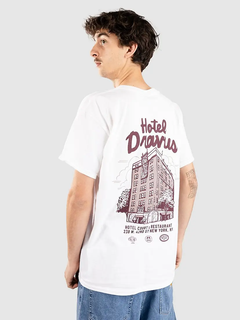 Dravus Dravus Retro Hotel T-skjorte hvit