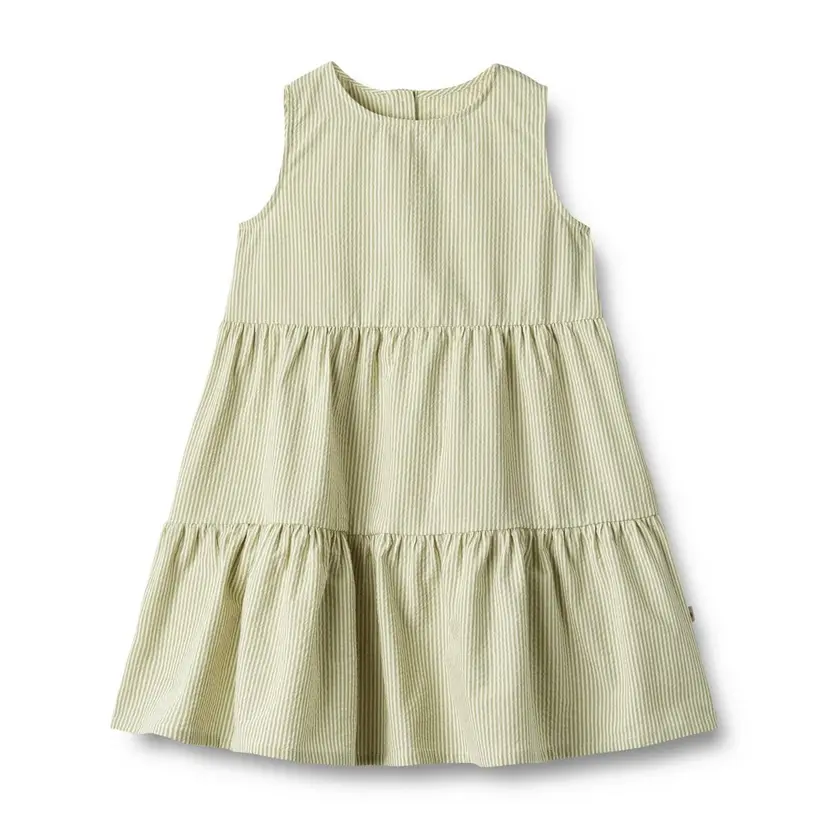 Wheat Wheat Dress Luise Green Stripe (98 /3 år)