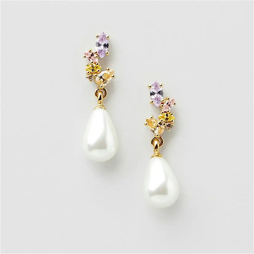 Safira Ariel Pastel Bling Pearl Studs