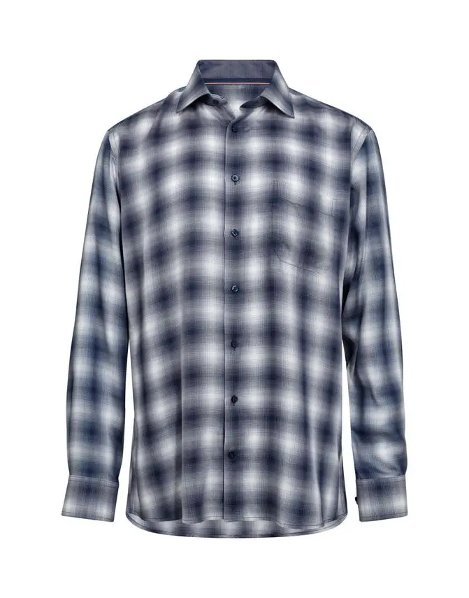 Black Blue Mens shirt l/s regular fit