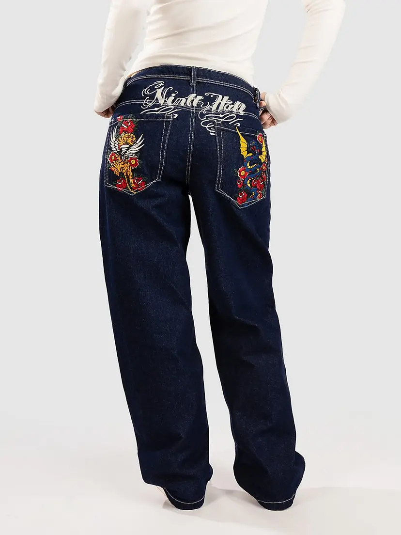Ninth Hall Ninth Hall Idle Embroidered Jeans blå