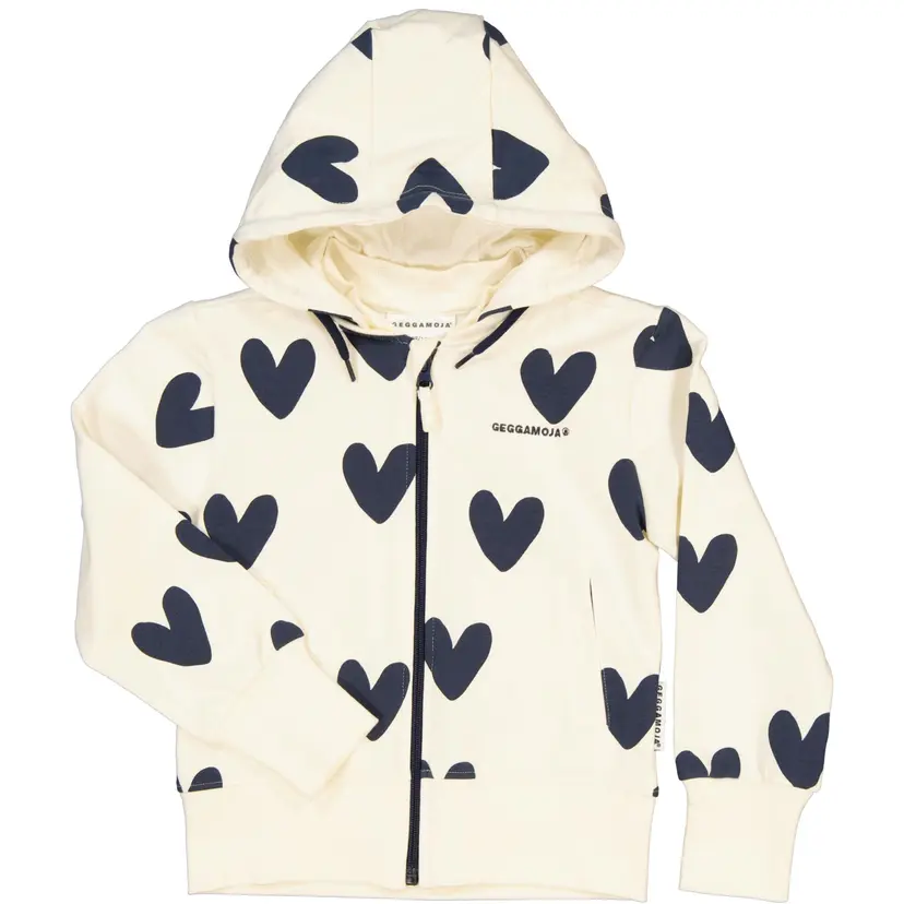 Geggamoja College Hoodie Hjärtan - 110/116