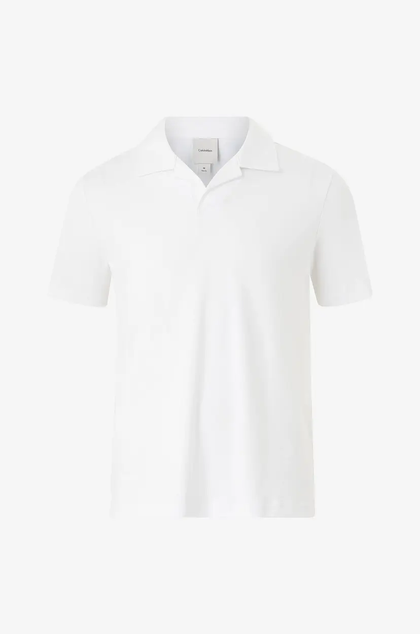 Calvin Klein T-skjorte Liquid Touch Cuban Collar Polo - Hvit