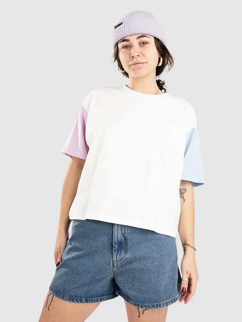 Blue Tomato Blue Tomato Colorblock T-skjorte hvit