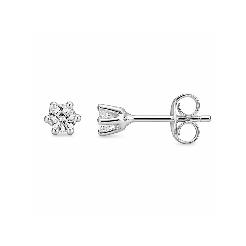 Scrouples Scrouples - Sølv ørestikker med klar sten, 3 mm - 100312s