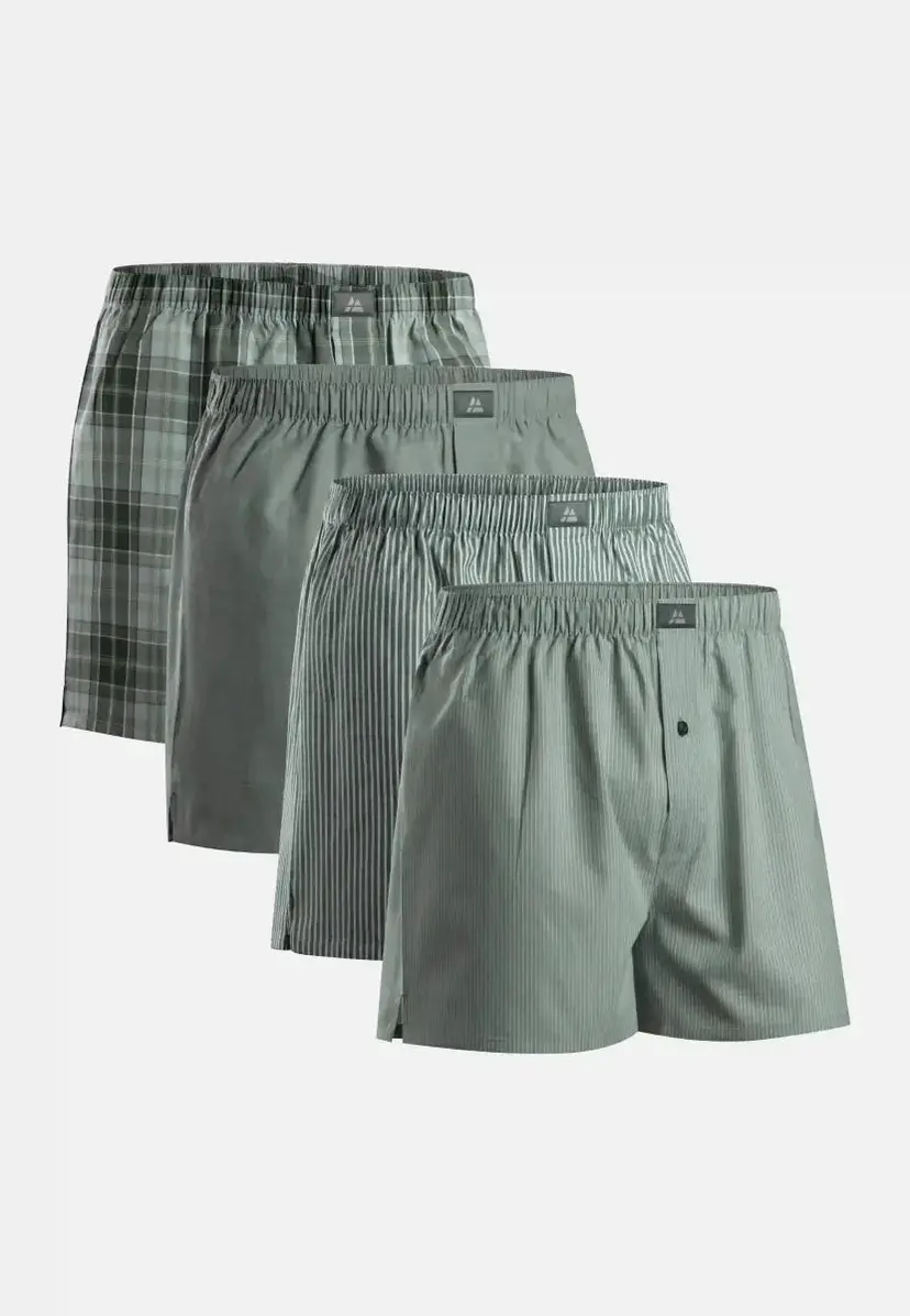 DANISH ENDURANCE DANISH ENDURANCE ORGANIC WOVEN BOXERSHORTS, Grøn/stribemix, 3XL