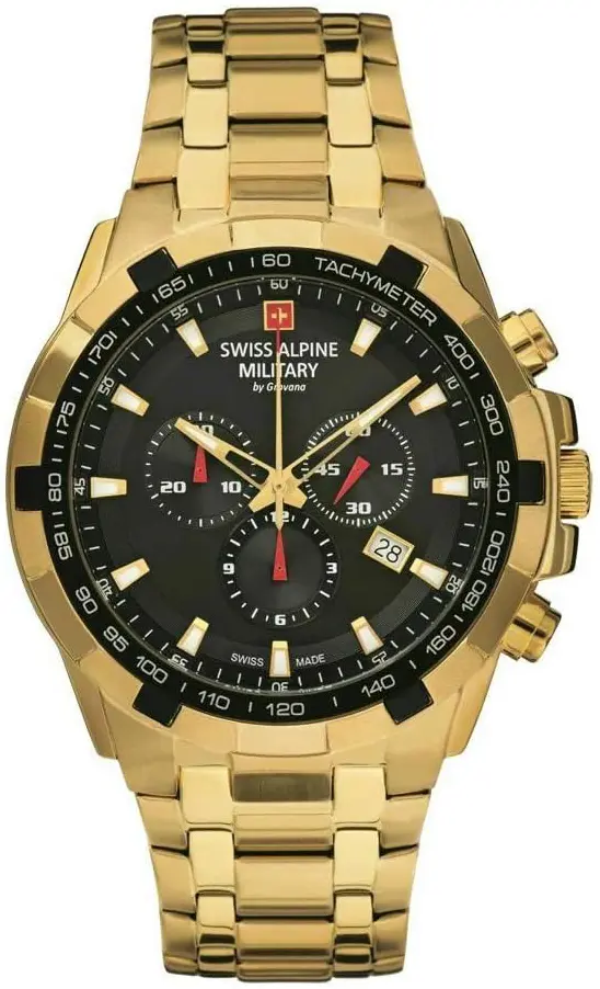 Swiss Alpine Military Swiss Alpine Military Herreklokke 7043-9117SAM Chrono Grå/Gulltonet