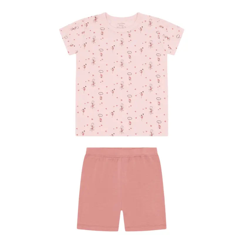 Hust and Claire Hust And Claire - 2-delt Pysjamas i Bambus Fun Retro Chalk Pink