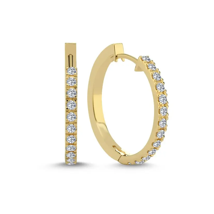 Nuran Nuran - 14 karat guld creoler med 0,52ct diamanter - ø1988 052